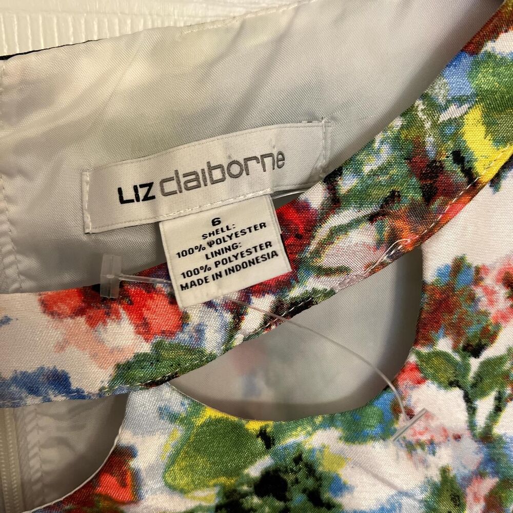 NWT Liz Claiborne women's multi color Dress Sz 6 summer office wear occasion - Picture 4 of 7